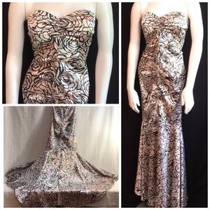 Wendye Chaitin Strapless Rose Dress